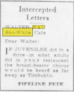 Naus Sno-White Dining Room - Oct 1959 Complaint Letter (newer photo)